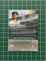 ★TOPPS MLB 2020 STADIUM CLUB #155 JOEY LUCCHESI［SAN DIEGO PADRES］ベースカード 20★_画像2