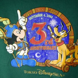 ｎ7447 レア Disney ディズニー 大きめコーデ 2004 ディズニーシー 3周年記念 半袖 tシャツ 00ｓ vintage ビンテージの画像3