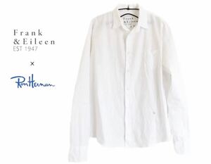 Frank&EileenフランクアンドアイリーンホワイトシャツLuke ハート刺繍 XSロンハーマン