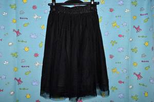 NICE CLAUP Nice Claup *chu-ru flared skirt waist rubber go in black series color ( used )