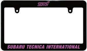 【新品・即決】ブラック ナンバーフレーム SUBARU スバル STI 汎用 USDM