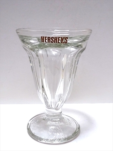 70～80’ｓ ビンテージ HERSHEY'S ハーシーズ サンデーグラス パフェ デザート クリア インテリア 収納 14.8cm USAキッチン雑貨 美品