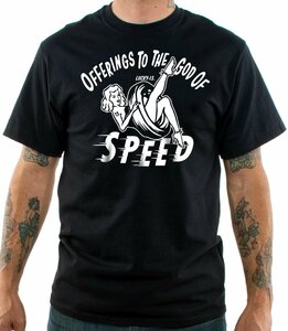 ★ラッキー13 Tシャツ LUCKY13 The OFFERINGS PIN UP 黒 L 新品 正規品 God Of Speed バイカー hot rod