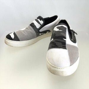  beautiful goods WJK double J Kei original leather k Lazy duck Zip slip-on shoes 43 men's 27.5cm white sneakers camouflage camouflage 