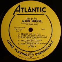 1円開始★神洗浄【超ギガレア★10インチ★US完オリ ATLANTIC MONO FLAT 黄色 両溝】★MABEL MERCER/Songs By Mabel Mercer★BURT GOLDBLATT_画像4