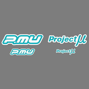 【Projectμ】 ORIGINAL STICKER オリジナルステッカー P.MU 白枠ステッカー ST-PMUGW01 Green＆White 34x130