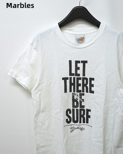 M【MARBLES LET THERE BE SURF Tee White HERO マーブルズ Tシャツ 白 ホワイト Marbles】