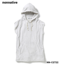 0【nonnative DWELLER HOODED PULLOVER NS LOOSE-FIT C/P SWEAT NN-C2722 WHITE ノンネイティブ ノースリーブ パーカー スウェット】_画像1