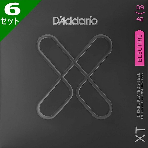 6セット D'Addario XTE0942 XT Nickel 009-042 ダダリオ コーティング弦 エレキギター弦