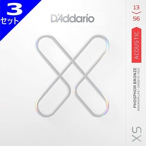 3セット D'Addario XSAPB1356 Medium 013-056 Phosphor Bronze ダダリオ コーティング弦 アコギ弦