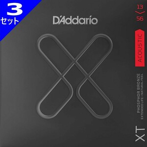 3セット D'Addario XTAPB1356 Medium 013-056 Phosphor Bronze ダダリオ コーティング弦 アコギ弦