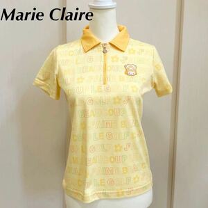 Marie claptrap マリクレール　ゴルフウェア　ポロシャツ　イエロー　Mサイズ　レディース　半袖ポロシャツ　総柄