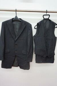  first come, first served! free shipping *5000 jpy uniformity sale * tuxedo? party for men's suit?* used *K-206-25* size display less * black group .