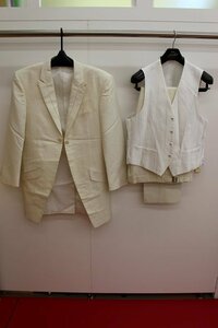  first come, first served! free shipping *3500 jpy uniformity sale * tuxedo * used *M729-9*AM/Verita/ eggshell white 