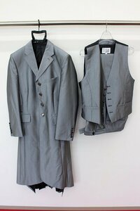  first come, first served! free shipping *3500 jpy uniformity sale * tuxedo * used *M121-44*ALL* gray series stripe * Matsuo /EnVouge