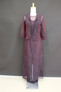  first come, first served! free shipping *4000 jpy uniformity sale * used * party dress *M930-5* wine red series * size display 9 number / bolero attaching 