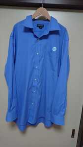 ＵＳ古着 ヴィンテージ 90年代 LANDS'END オーバーサイズ ワークシャツ 青 ブルー XL位 ボタンシャツ チェック アメリカ古着 無地 22F0106