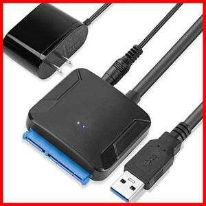 ▲SATA USB変換アダプター YOKELLMUX SATA3 USB3.0変換ケーブル PSE認証済 電源アダプター付 2.5/3.5インチHDD/SSD対応 最大5gbps