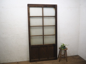 taX0925*[H183cm×W92,5cm]* antique * taste ... exist large old wooden glass door * old fittings sliding door sash old Japanese-style house reproduction block house old furniture L under 