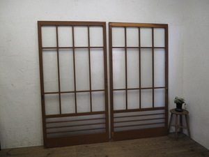 taV602*(2)[H175,5cm×W93,5cm]×2 sheets * molding glass. retro old wooden sliding door * fittings glass door sash old Japanese-style house reproduction antique L under 