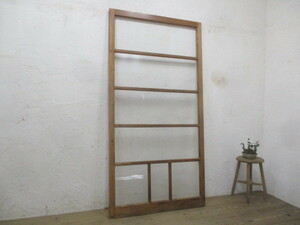 taN062*(2)[H177,5cm×W91cm]* pretty molding glass. retro old tree frame sliding door * fittings glass door store furniture construction material interior Vintage L under 