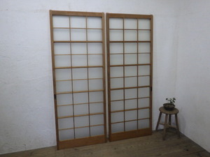 taS698*(3)[H176cm×W67cm]×2 sheets * retro taste ... old wooden glass door * fittings sliding door sash reform Vintage L under 