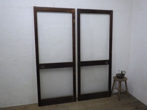 taS701*(1)[H176,5cm×W71cm]×2 sheets * Vintage * retro old wooden glass door * fittings sliding door sash old Japanese-style house block shop L under 
