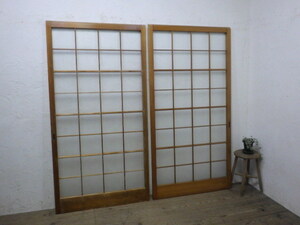 taT492*(2)[H177cm×W90,5cm]×2 листов *.. дизайн. ретро старый дерево рамка-оправа стекло дверь * двери раздвижная дверь рама старый дом в японском стиле . материал L внизу 