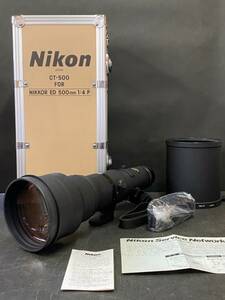 NIKON CT-500 FOR NIKKOR ED 500mm 1:4 P 望遠レンズ 専用ケース付 現状品 検) ニコン マニュアルフォーカス 望遠レンズ 単焦点 フード