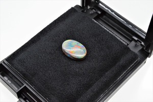 天然ブラックオパール【リバーシブル】ルース　約5.381ct　遊色　カボション　GRJソーティング　宝石　ジュエリー　製品制作　CQ-027