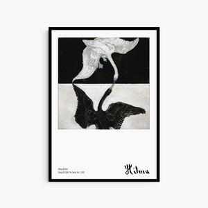 ヒルマ・アフ・クリント 抽象画 ファインアート デザイン 絵画ポスター ビンテージアート モダンアートポスター 現代アート 白鳥 Bird A2
