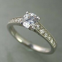 婚約指輪 安い エンゲージリング ダイヤモンド プラチナ 0.5カラット 鑑定書付 0.548ct Hカラー SI2クラス 3EXカット CGL 通販_画像1