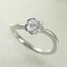 婚約指輪 安い エンゲージリング ダイヤモンド 1カラット プラチナ 鑑定書付 1.253ct Dカラー SI2クラス 3EXカット CGL_画像1