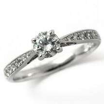 婚約指輪 安い エンゲージリング ダイヤモンド プラチナ 0.6カラット 鑑定書付 0.636ct Dカラー SI2クラス 3EXカット CGL 通販_画像1