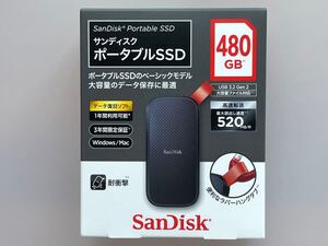 【新品】SanDisk サンディスク ポータブル SSD 480GB SDSSDE30-480G-J25 USB3.2 Gen2