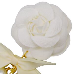 フラワー パール ハート キーホルダー バッグチャーム お花 ホワイト QM060
