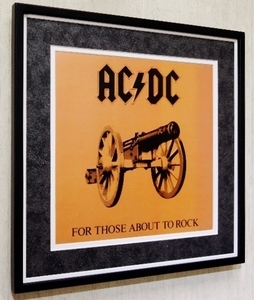 AC/DC/悪魔の招待状/LPジャケット・ポスター額装品/ACDC/アンガス ヤング/ビンテージ・ロック/Framed ACDC/アルバムアート/ハードロック