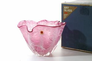 ART GLASS цветок основа высота 16. розовый стеклянный ваза ваза для цветов цветок входить цветок разница мрамор интерьер украшение художественное стекло искусство стакан оригинальная коробка 'Ju40