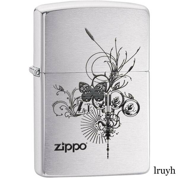 ZIPPO(ジッポー) Butterfly-Artsy Design 蝶 つや消し シルバー 真鍮 定番 シンプル おしゃれ アウトドア 風防付き MADE IN USA 永久保証