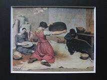 ギュスターヴ・クールベ、【麦を篩にかける女たち】、希少な額装用画集より、状態良好、新品額装付、Gustave Courbet_画像6