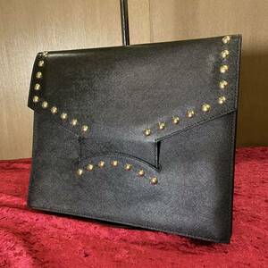  beautiful goods YVES SAINT LAURENT Yves Saint-Laurent studs leather clutch bag 