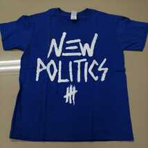 B06 バンドTシャツ　ニューポリティクス　ブルー　ロゴT　NEW POLITICS_画像1