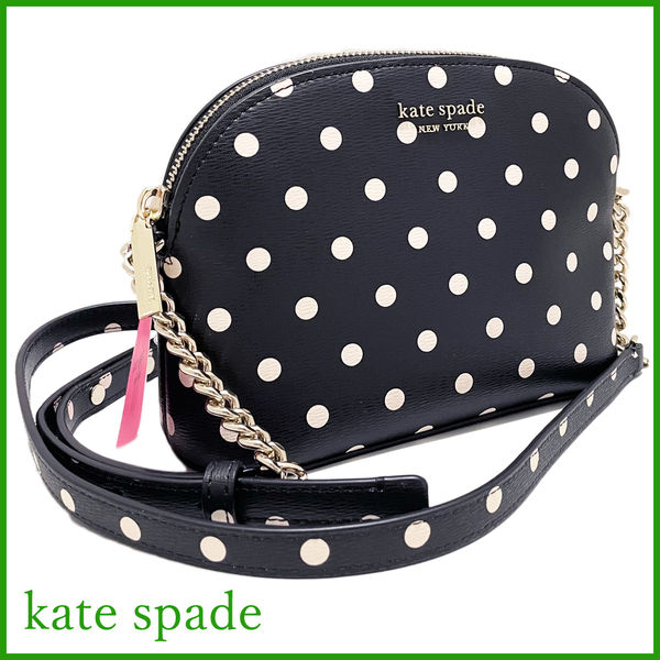 新品ケイトスペードkate spadeドット柄ポシェットショルダーバッグ黒★