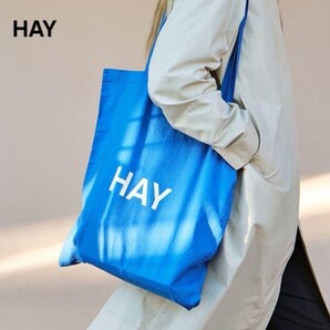 HAY トートバッグ エコバッグ 正規品 青 白ロゴ