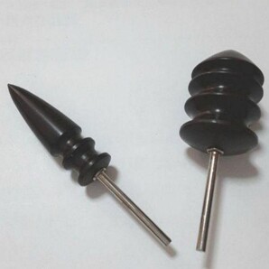 コバ磨き レザークラフト 黒檀 端材 コバ磨き用先端工具 革工芸工具 革磨き 長さ38MM 2点セット
