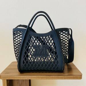 MAX MARA Max Mara marine plastic mesh bag black tote bag plastic bag plastic mesh bag 