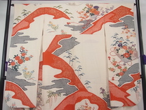 平和屋着物■豪華振袖　駒刺繍　絞り　扇面遠山風景花文　金彩　逸品　in502_画像3