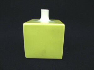 hC3333[ керамика производства один колесо .. желтый цвет / желтый ] ваза для цветов ваза интерьер смешанные товары цветок основа аранжировка цветов 