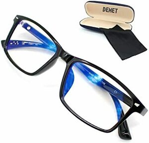 DEMET ブルーライトカット メガネ 眼鏡ケース クロス セット UVカット パソコン用 度なし 男女兼用