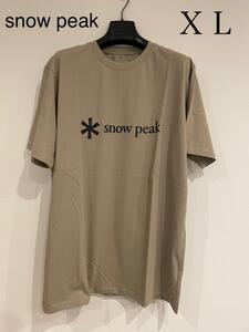 スノーピーク snow peak Tシャツ トップス 半袖 ロゴ 新品 ベージュ XL